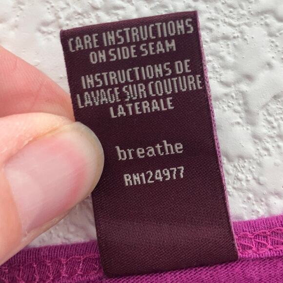 Prana Purple Fuchsia Cut Out Back V Neck Long Sleeve Lightweight Tunic Shirt Top - Picture 4 of 9